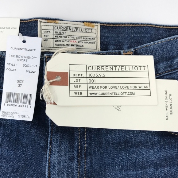 Current Elliott The Boyfriend Short In Loved Denim - Picture 7 of 8